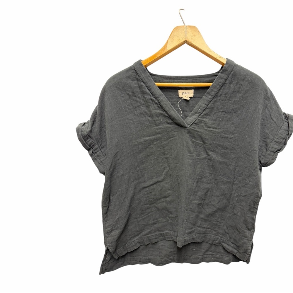 Pact Women's Charcoal V-Neck Top